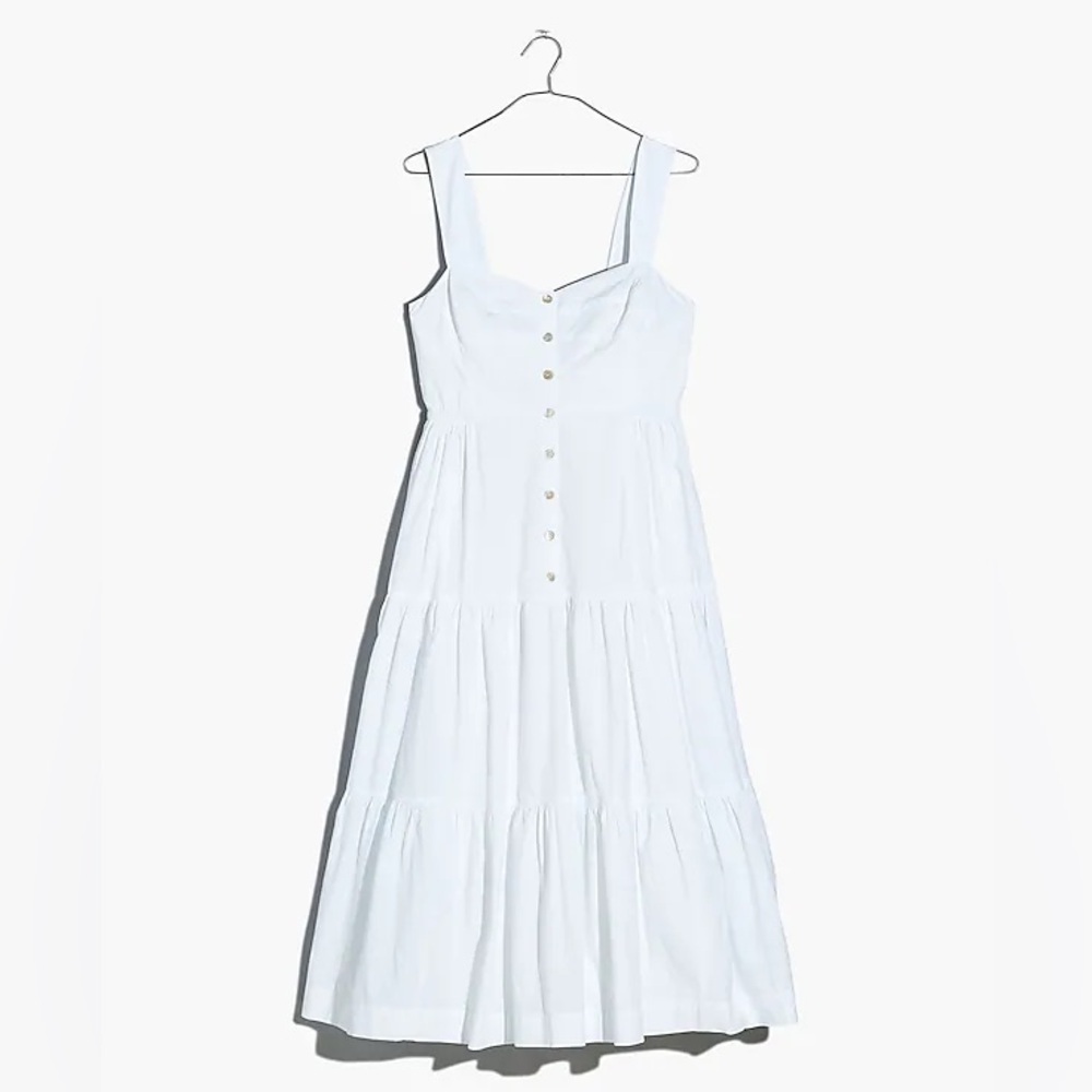 Madewell Button-Front Tiered Midi Dress